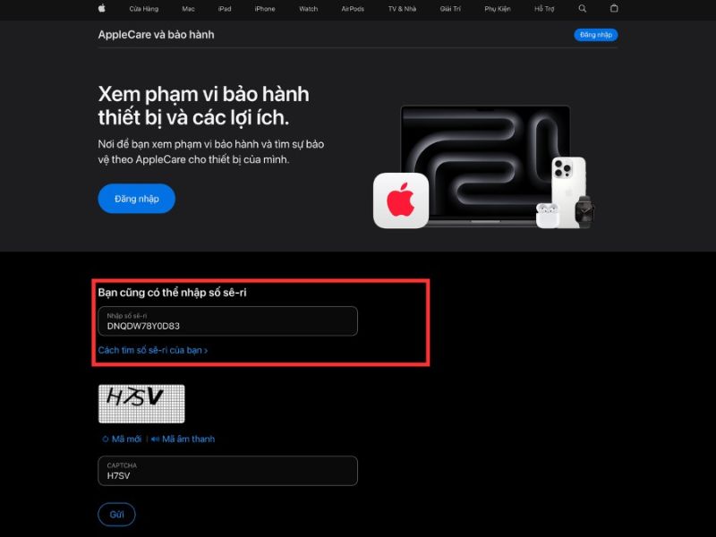 Xác minh thông tin iPhone bằng IMEI Apple