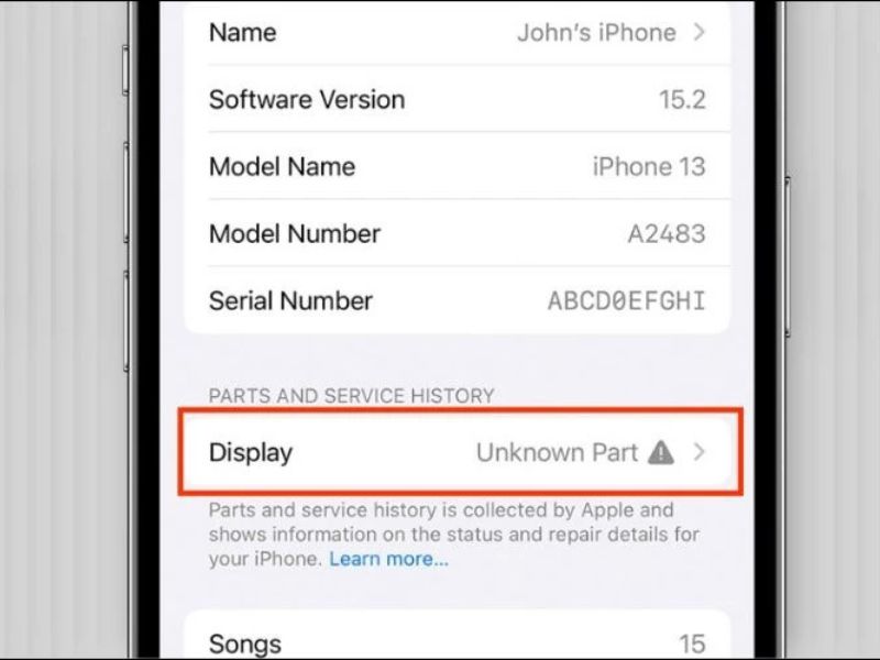 Lịch sử thay thế linh kiện trên iPhone 
