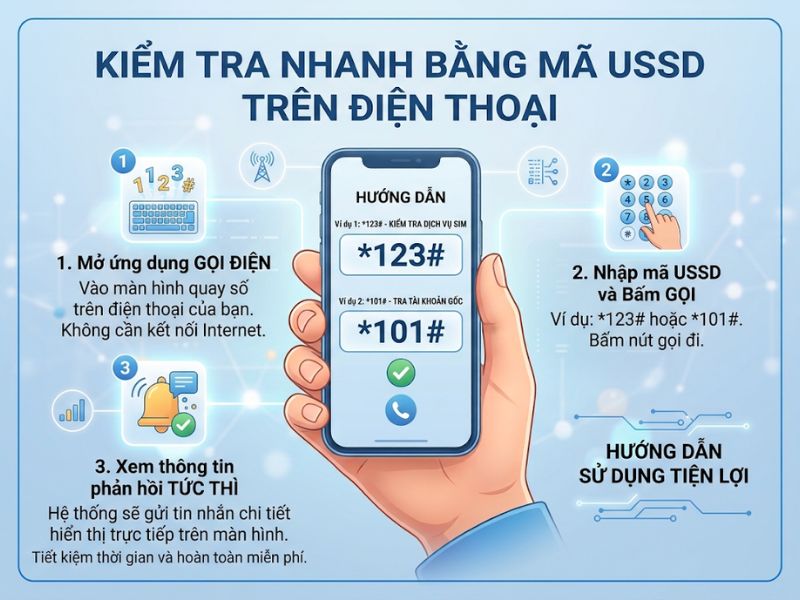 Kiểm tra nhanh bằng mã USSD trên điện thoại