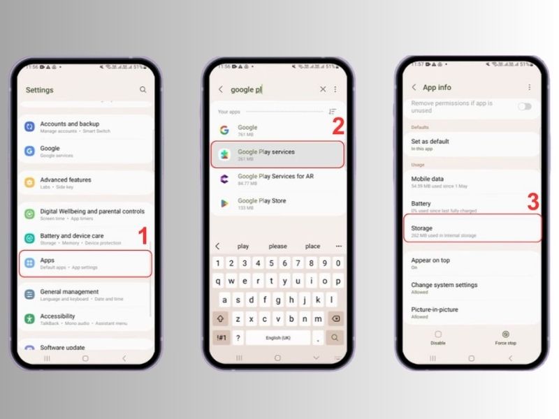 Làm sạch dữ liệu và cache của Google Play services
