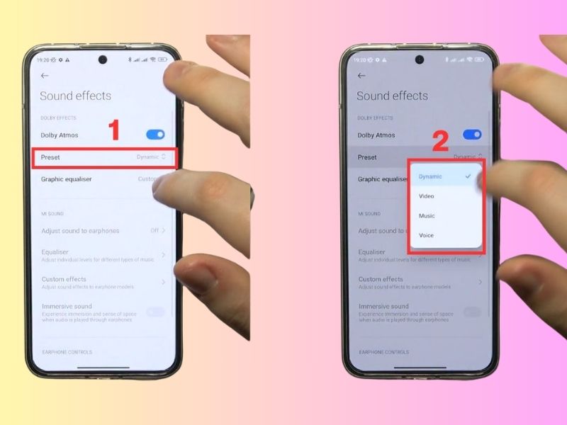 Lựa chọn kiểu âm thanh phù hợp với nội dung