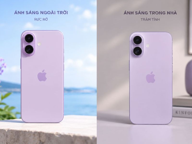 Màu tím oải hương trên iPhone 17