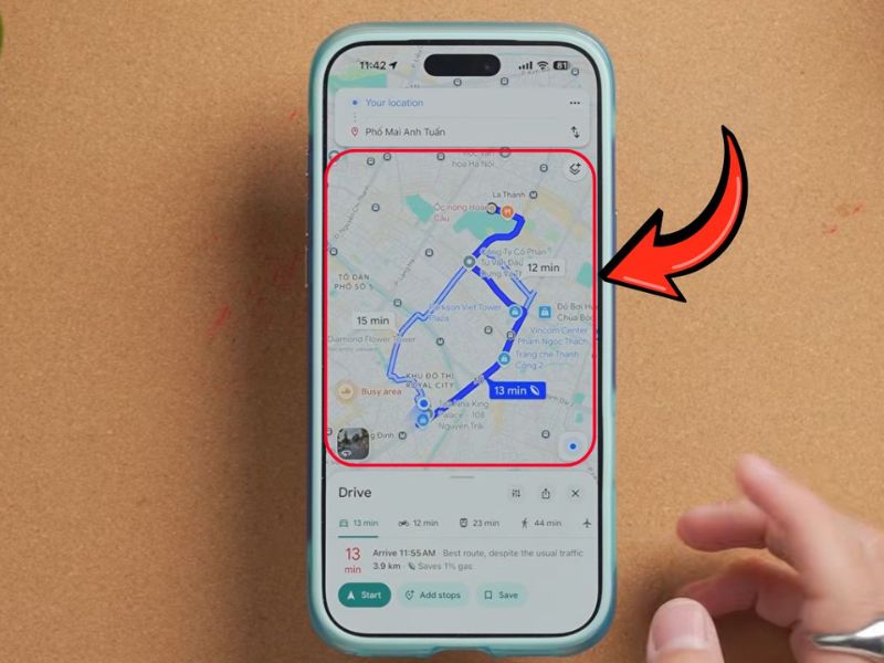 Mở Google Maps và hỗ trợ tìm tuyến đường phù hợp