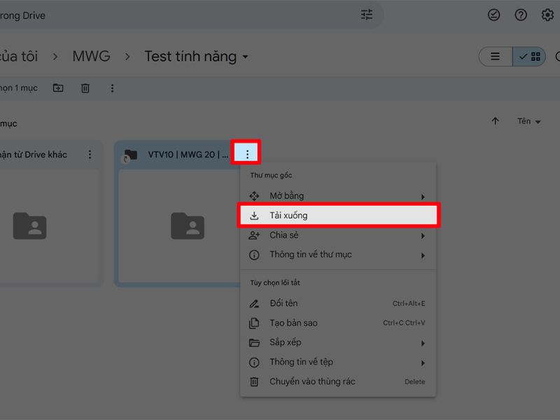 Nhấn chuột phải và chọn Tải xuống