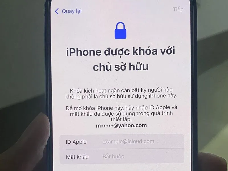 Nhập đúng Apple ID & mật khẩu