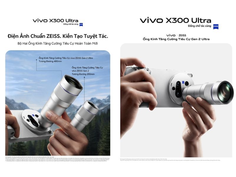 Vivo X300 Ultra được trang bị thêm khả năng mở rộng bằng ống kính rời