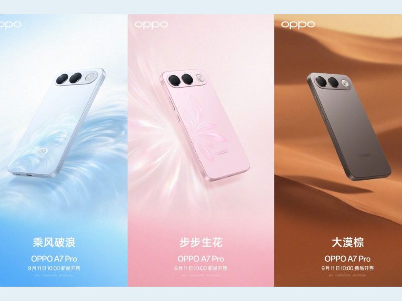 Oppo A7 Pro lộ ảnh quảng cáo 3 màu cực lạ