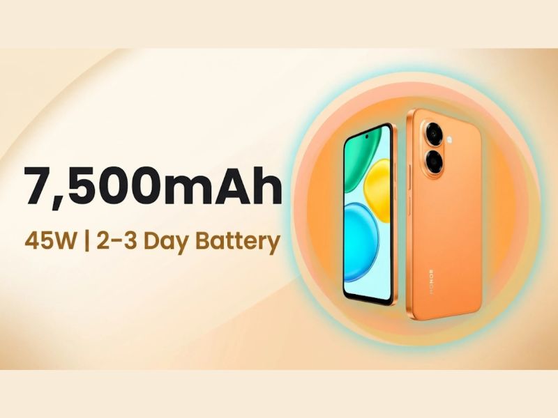 HONOR X7e được trang bị pin lên tới 7500mAh