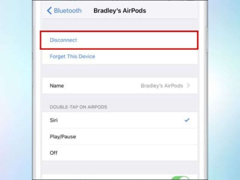 Ngắt kết nối AirPods với iPhone