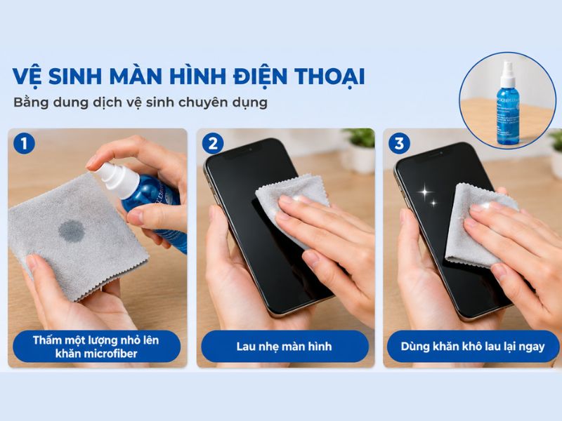 Cách vệ sinh màn hình điện thoại tại nhà