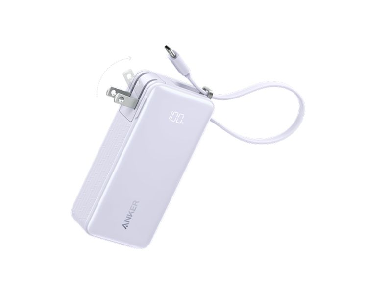 Sạc Anker A1637 10000mAh 30W tích hợp cáp USB-C và chân cắm