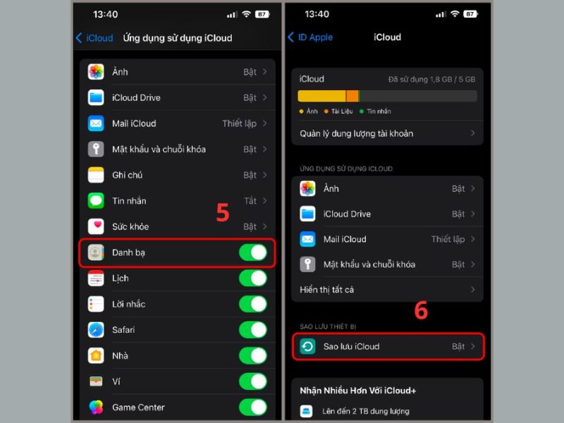 Hướng dẫn sao lưu danh bạ iOS 26.5
