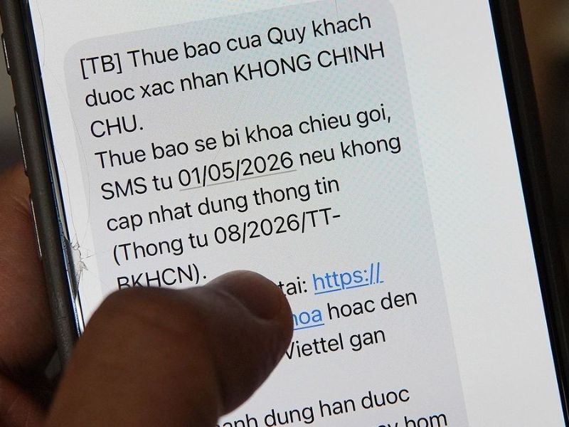 Thông báo điện thoại bị khóa SIM 2 chiều do chưa chuẩn hóa