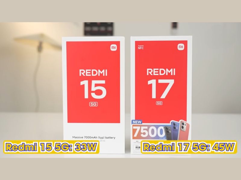 Sạc nhanh 45W vượt trội trên Redmi 17 5G
