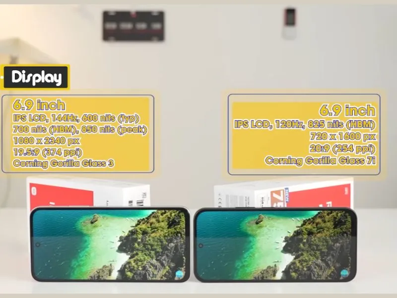 So sánh Redmi 17 5G vs Redmi 15 5G về màn hình