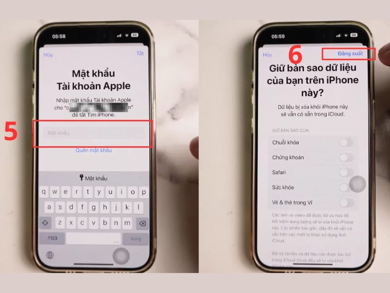 Xác nhận đăng xuất iCloud trên App Store