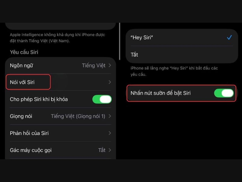 Thiết lập gọi Siri nhanh bằng nút sườn