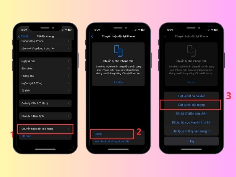 Thiết lập lại cài đặt mạng trên iPhone