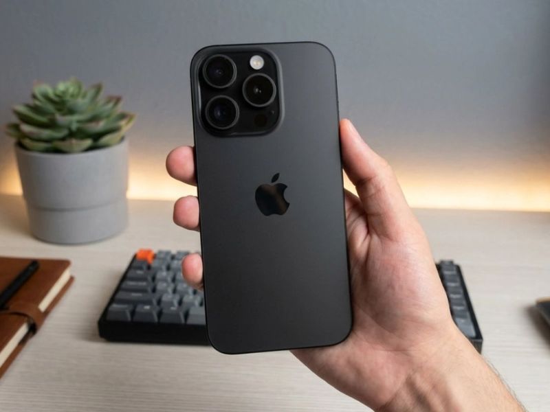Tổng hợp ảnh thực tế iPhone 16 Pro màu đen