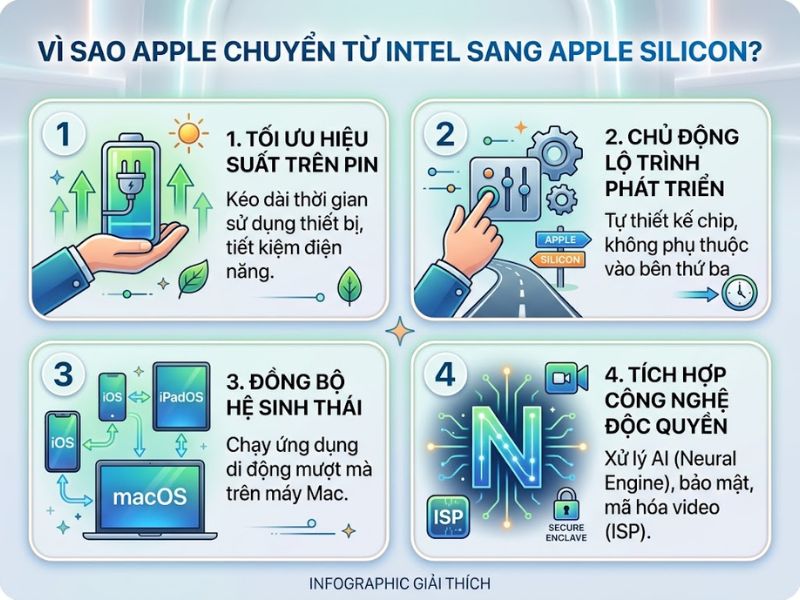 Vì sao Apple chuyển từ Intel sang Apple Silicon?