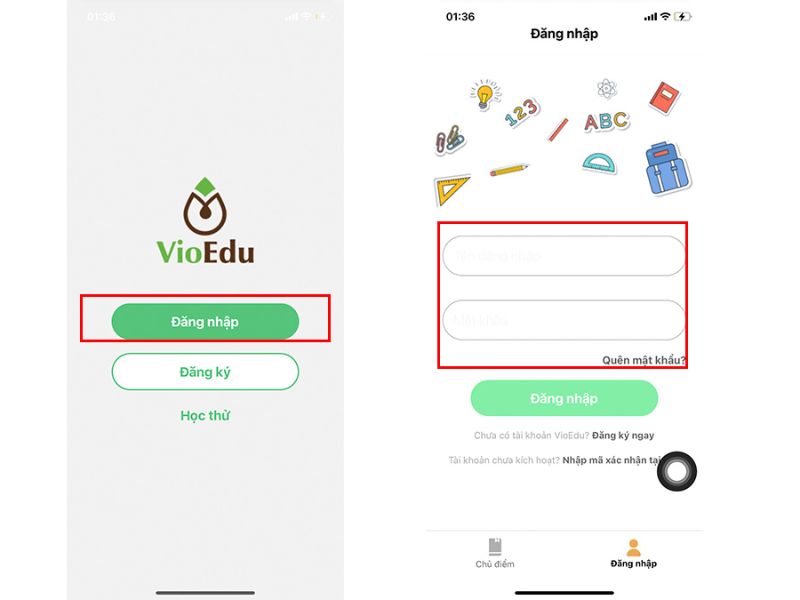 Hướng dẫn đăng nhập Vioedu