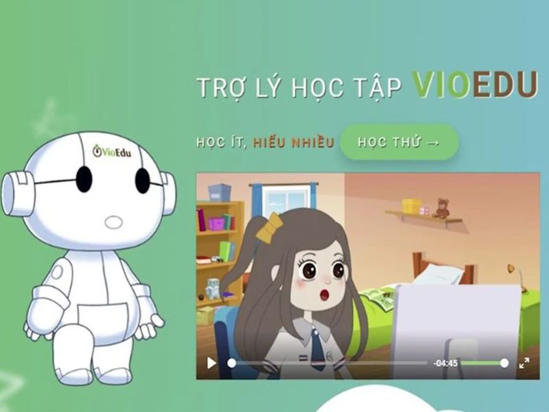 App học tập Vioedu trên điện thoại