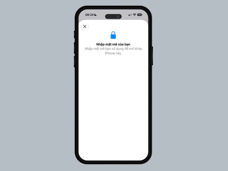 Xác nhận bằng mật mã mở khóa iPhone