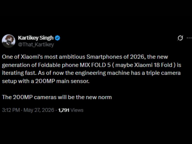 Xiaomi 18 Fold sẽ có hệ thống camera 200MP