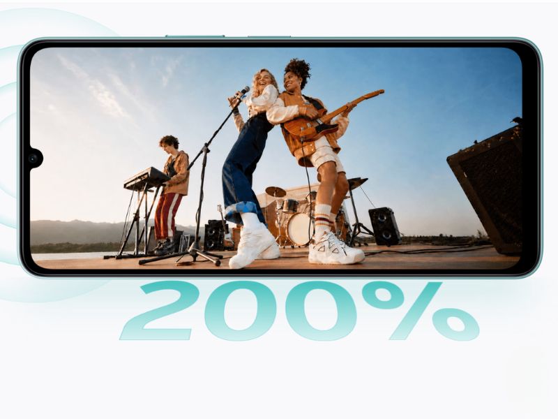 Âm lượng tăng cường 200% nâng cao trải nghiệm giải trí