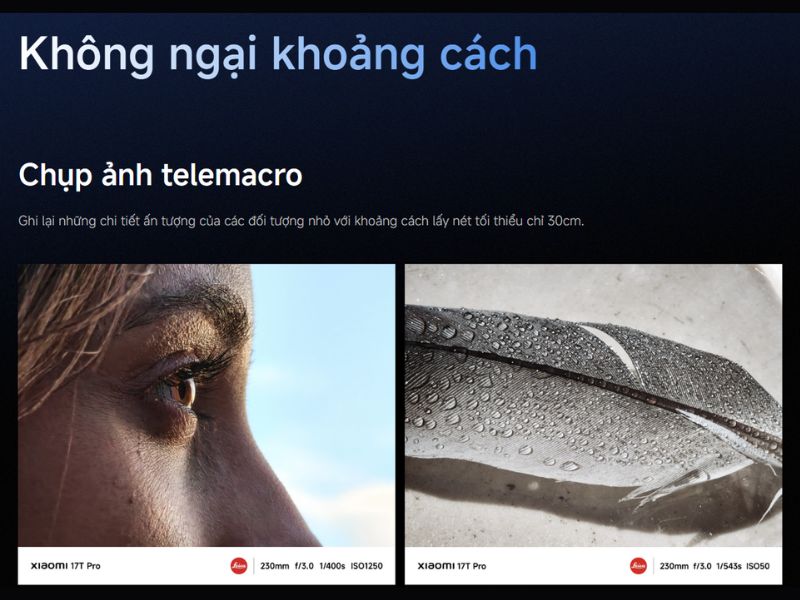 Camera bậc thầy telephone trên Xiaomi 17T Pro
