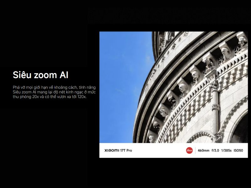 Ảnh chụp sắc nét zoom cận cảnh trên Xiaomi 17T Pro