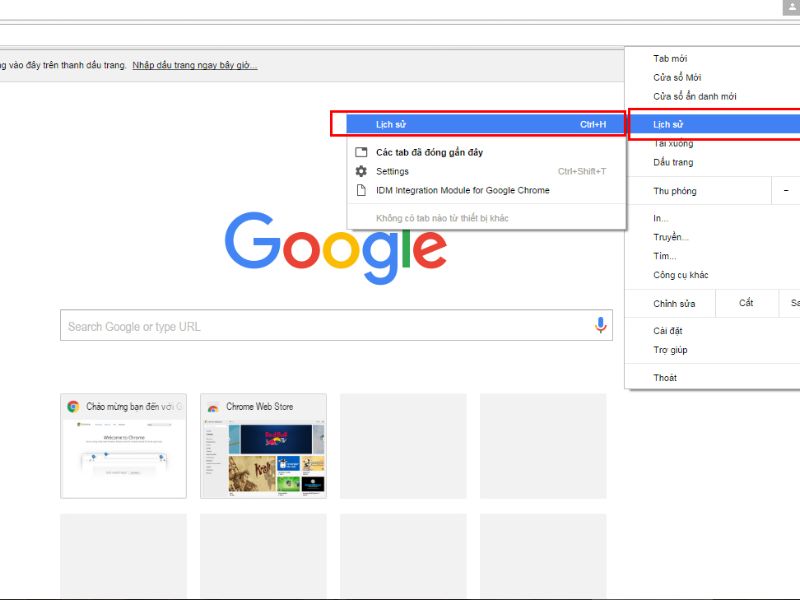 Xóa nhanh từng mục tìm kiếm Google