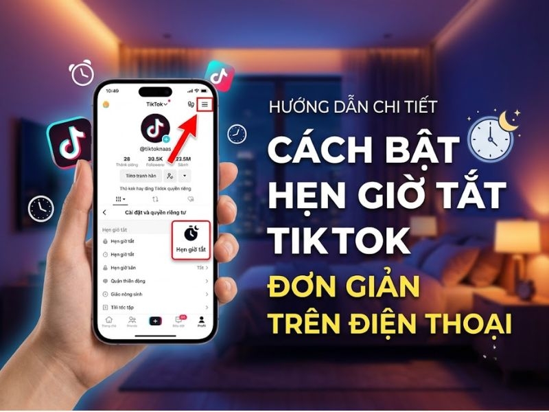 Cách bật hẹn giờ tắt TikTok đơn giản trên điện thoại