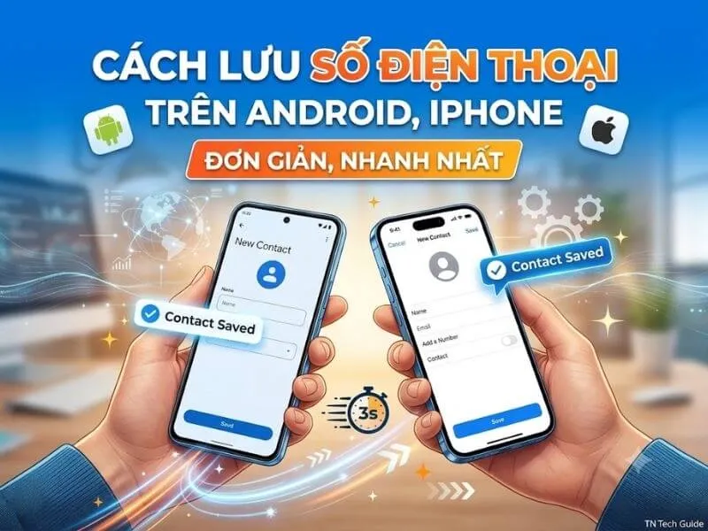 Cách lưu số điện thoại trên Android, iPhone đơn giản, nhanh nhất