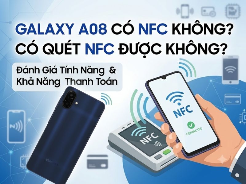 Galaxy A08 có NFC không? Có tính năng thanh toán không chạm?