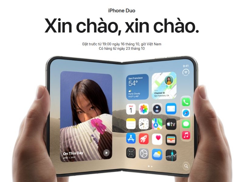 iPhone Duo màn hình gập chính thức trình làng với chip A20 Pro
