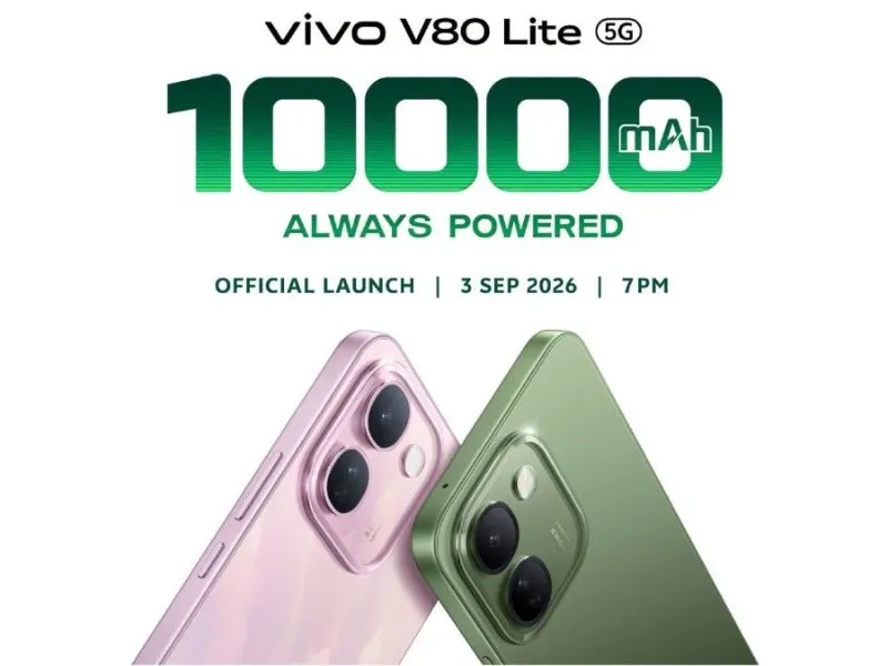 Ngày ra mắt Vivo V80 Lite 5G ra mắt 3/9: Pin 10.000mAh, chip mới