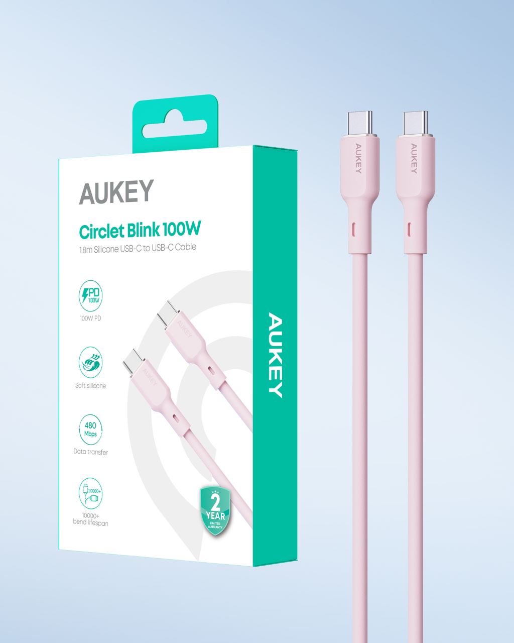 Cáp Aukey C-C 100W 1.8m CB-SCC102-48003