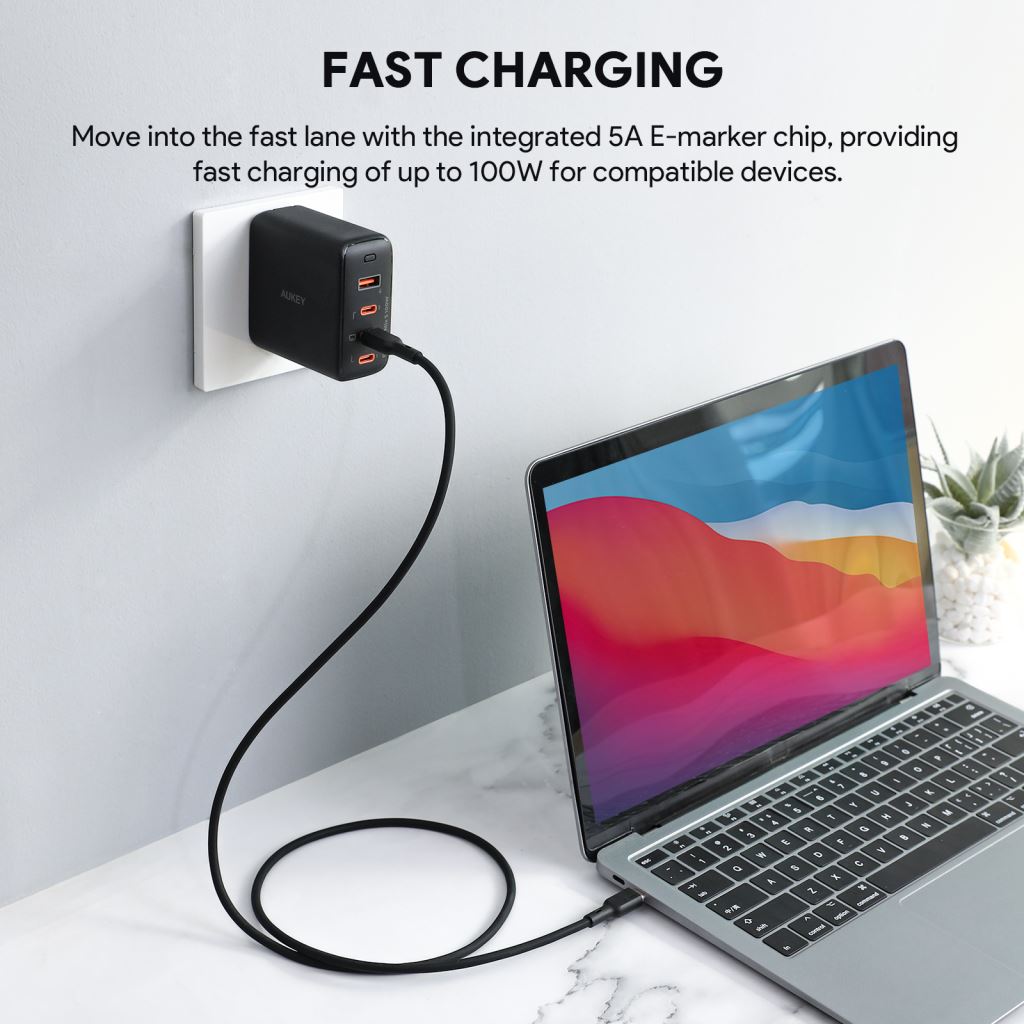Cáp Aukey C-C 100W 1.8m CB-SCC102-48006