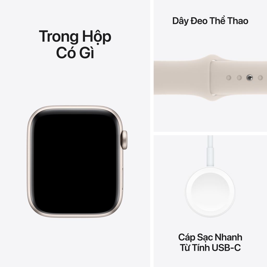 Apple Watch Series SE 2023 LTE 44mm | Viền nhôm dây cao su | Chính Hãng VN/A-51008