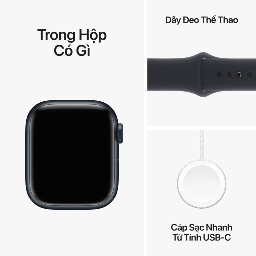 Apple Watch Series 9 LTE 41mm | Viền nhôm dây cao su | Chính Hãng VN/A-51046