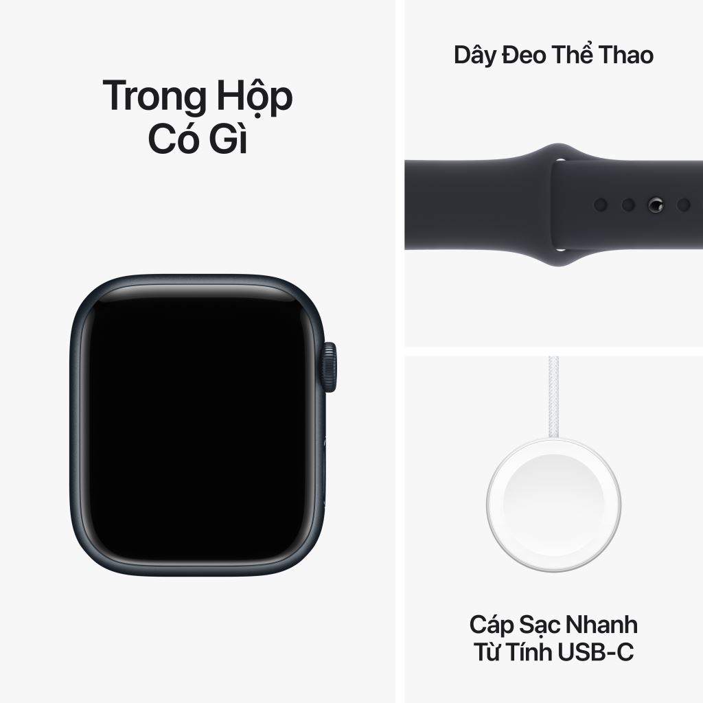 Apple Watch Series 9 LTE 45mm | Viền nhôm dây cao su | Chính Hãng VN/A-51096