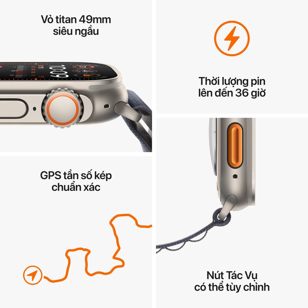Apple Watch Ultra 2 LTE 49mm Vỏ Titan dây Trail Chính hãng VN/A-51141