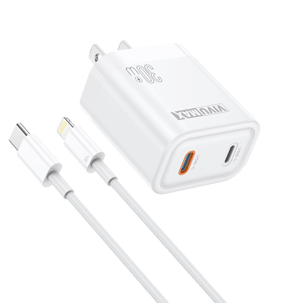 Bộ sạc nhanh 2 cổng C-L 30W Vivumax C30i-58946