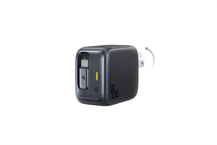 Bộ sạc nhanh Baseus EnerCore CJ11 with Retractable Cable 2C 45W US JP - Màu đen-60227