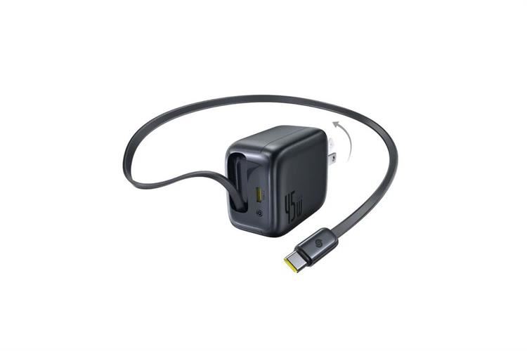 Bộ sạc nhanh Baseus EnerCore CJ11 with Retractable Cable 2C 45W US JP - Màu đen-60228