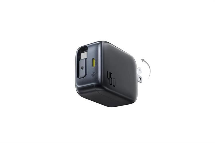 Bộ sạc nhanh Baseus EnerCore CJ11 with Retractable Cable 2C 45W US JP - Màu đen-60229