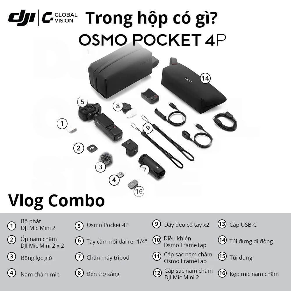 Máy quay cầm tay DJI Osmo Pocket 4P Vlog Combo-61511