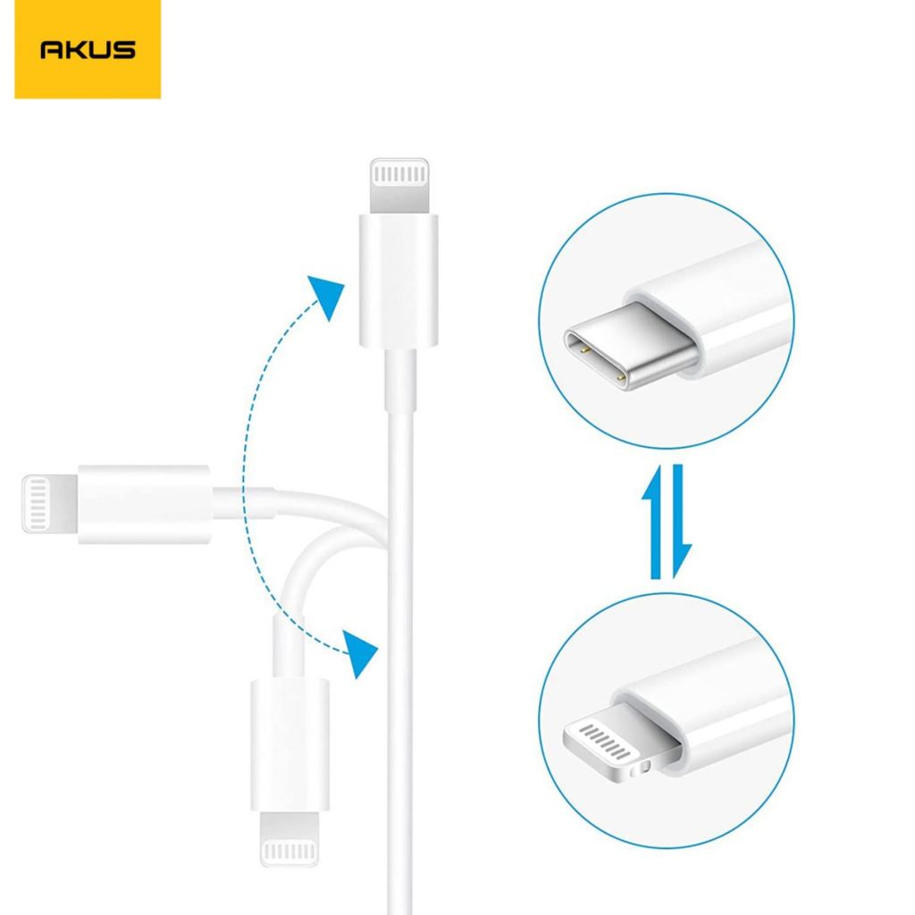 Combo Sạc  Akus C-Lighting Nhanh 3A Màu Trắng - CB125-20W-54824