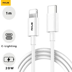 Combo Sạc  Akus C-Lighting Nhanh 3A Màu Trắng - CB125-20W